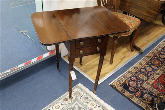 A Regency mahogany pembroke work table w.72cm